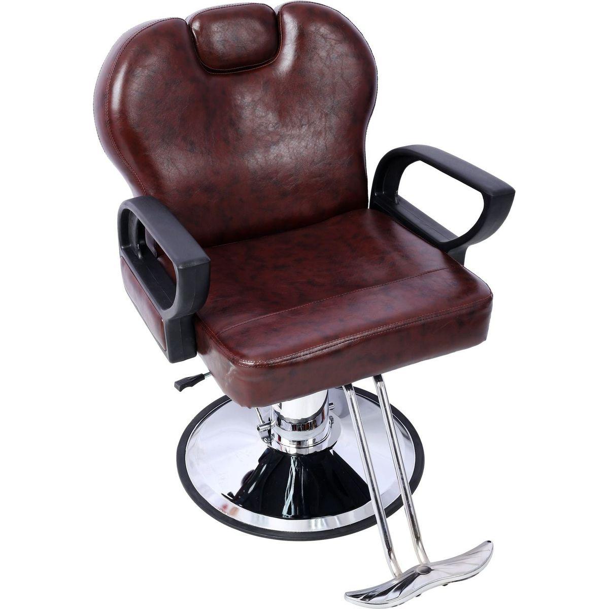 Artist hand Hair Stylist All Purpose Barber Chair for Barbershop Salon Chair,Heavy Duty Hydraulic Barber Chair Spa Furniture Shampoo Reclining Extra Wider Seat Beauty Hair Salon Equipment, brown