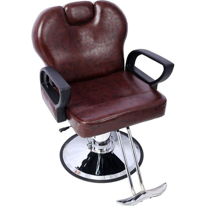 Artist hand Hair Stylist All Purpose Barber Chair for Barbershop Salon Chair,Heavy Duty Hydraulic Barber Chair Spa Furniture Shampoo Reclining Extra Wider Seat Beauty Hair Salon Equipment, brown