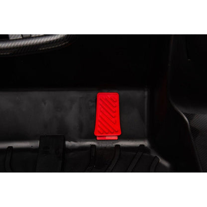 12v7ax2 30wx4 Four-wheel drive leather seat one button start,forward and backward, high and low speed, music, front light, power display, two doors can open, 2.4G R/C, seat belt four wheel absorber