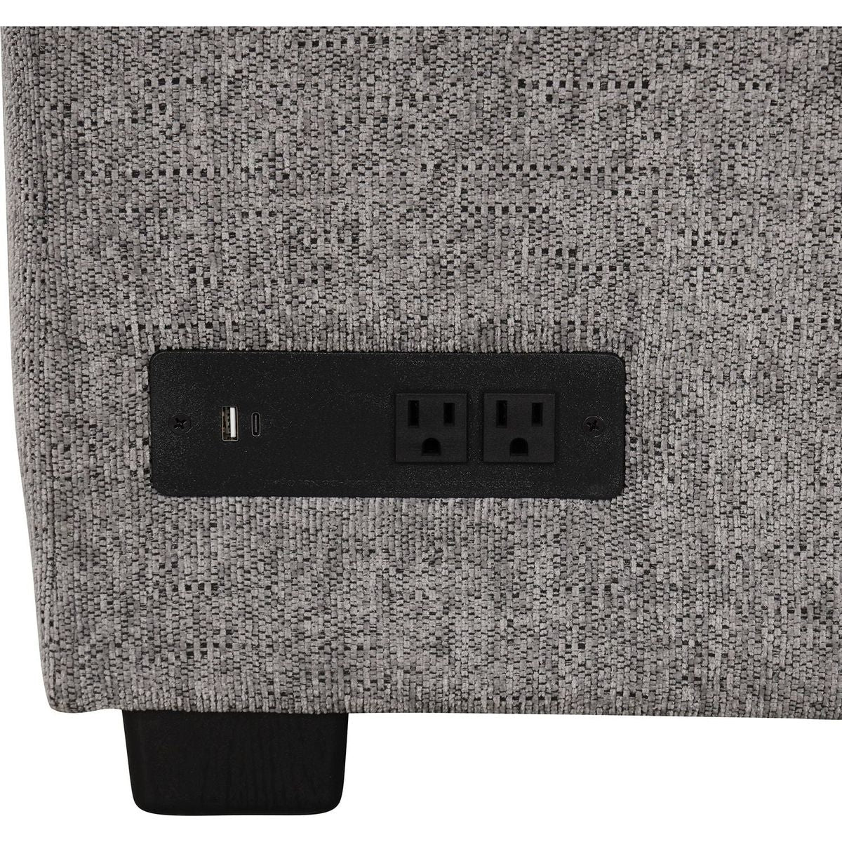 108.6" U-shaped Sectional Sofa Pull out Sofa Bed with Two USB Ports, Two Power Sockets, Three Back Pillows and a Storage Chaise for Living Room, Light Gray