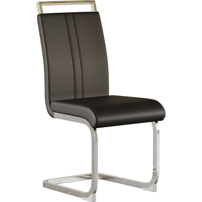 Modern Dining Chairs,PU Faux Leather High Back Upholstered Side Chair with C-shaped Tube plating Metal Legs for Dining Room Kitchen Vanity Patio Club Guest Office Chair (Set of 4) (Black+PU Leather)