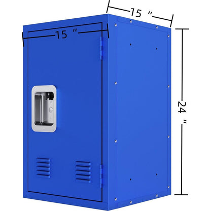 24" H Locker Storage Cabinet, Metal Locker Storage Cabinet with 1 Doors, Small Metal Locker,Lockable Storage Cabinet,for Employees,Office,Kids Locker - Assembly Required (Elegant Bule)