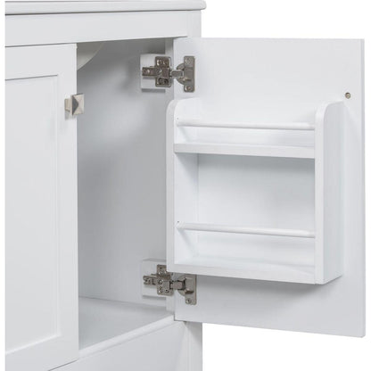 30" White Bathroom Vanity with Single Sink, Combo Cabinet Undermount Sink, Bathroom Storage Cabinet with 2 Doors and a Drawer, Soft Closing, Multifunctional Storage, Solid Wood Frame