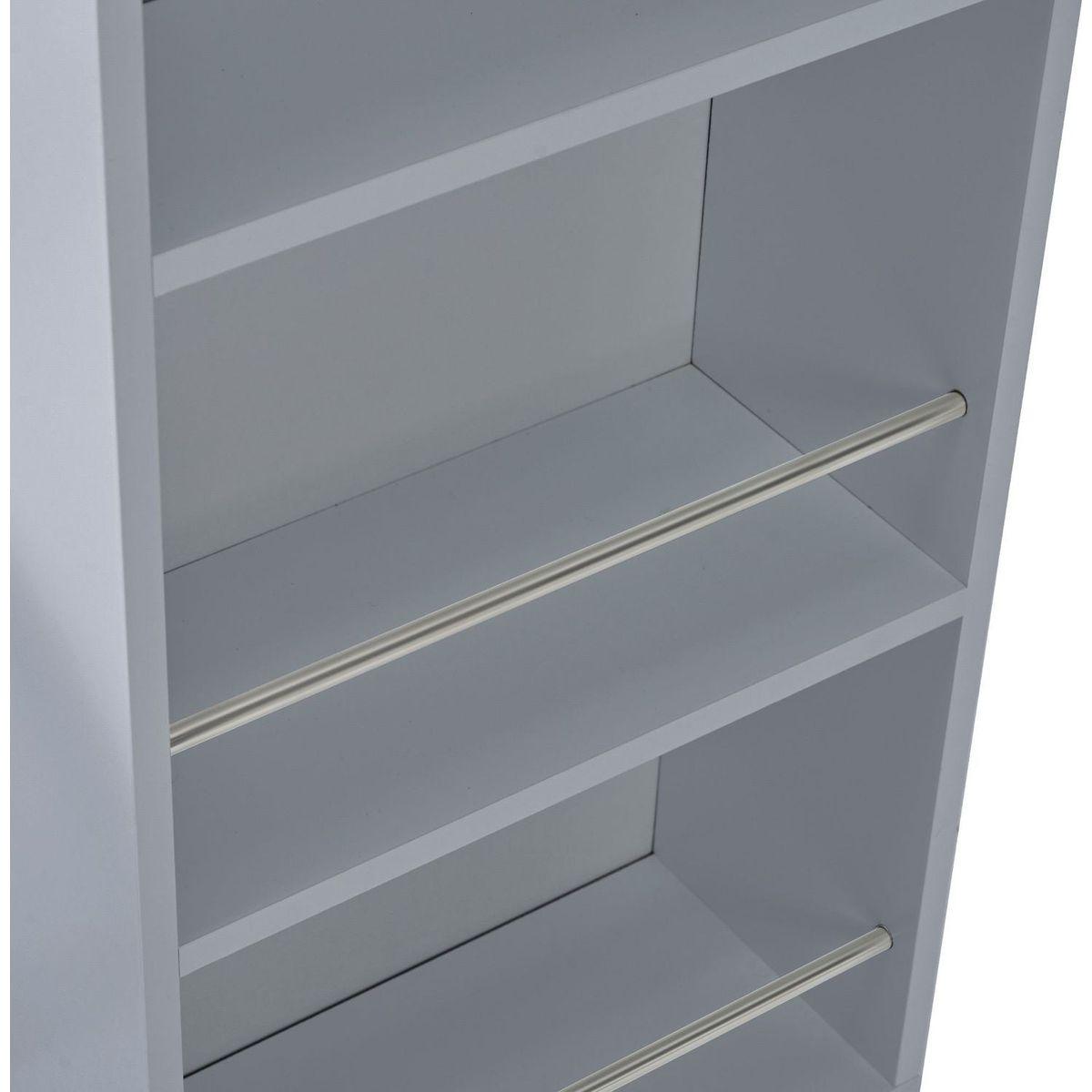 Rolling Kitchen Island With Movable Extended Table, Kitchen Cabinet on Wheels with Power Outlets and 2 Fluted Glass Doors, Kitchen Island with a Storage Compartment and Side 3 Open Shelves, Grey