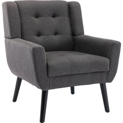 Modern Soft Linen Material Ergonomics Accent Chair Living Room Chair Bedroom Chair Home Chair With Black Legs For Indoor Home