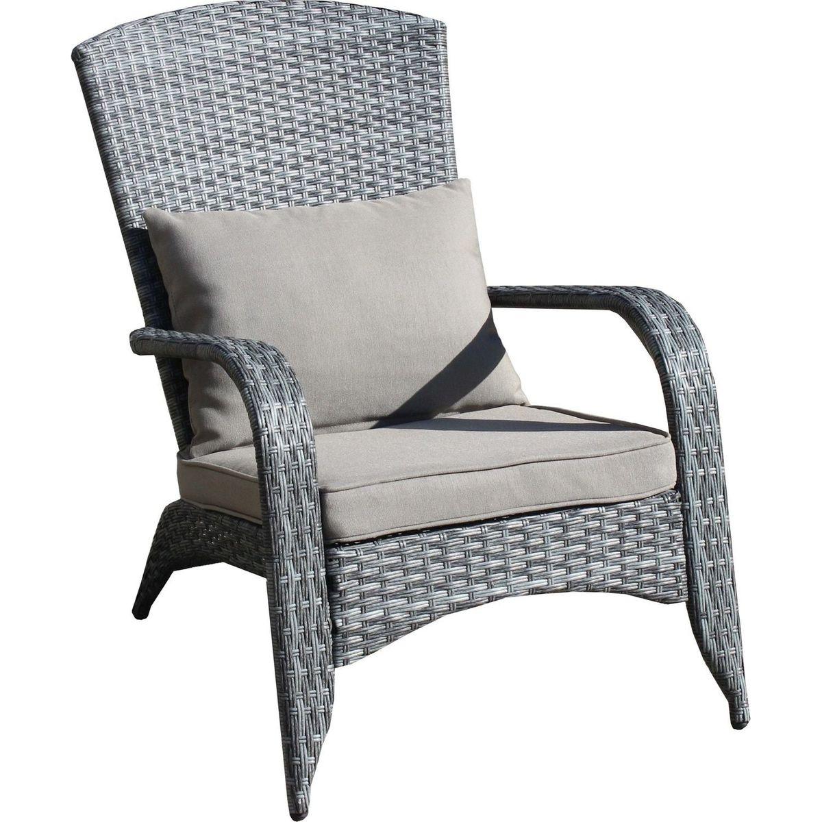 Patio Chair with Cushions(Grey Cushion)