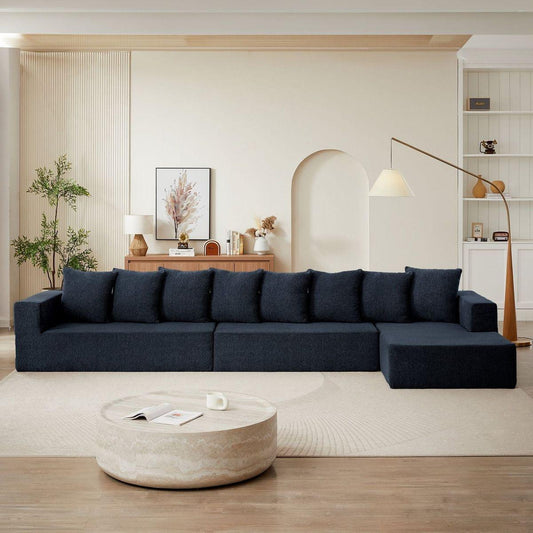 Chenille Modular Sofa 鈥?Modern Upholstered Sectional Couch with Plush Seating, Fixed Cushions, and Versatile Design for Living Room, Bedroom, Office