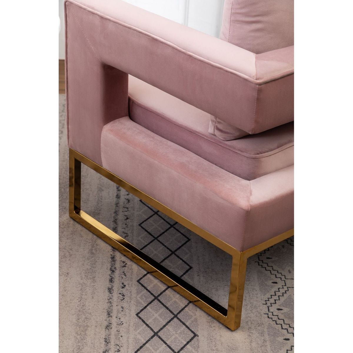 Lenola Contemporary Upholstered Accent Arm Chair, Pink