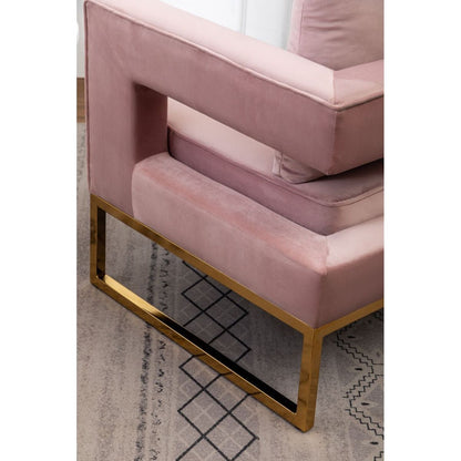 Lenola Contemporary Upholstered Accent Arm Chair, Pink