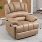 Large Manual Recliner Chair in Fabric for Living Room, Yellow