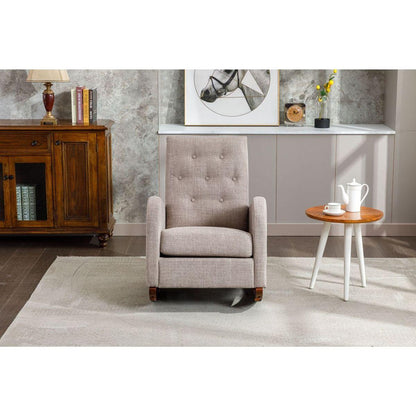 High Back Rocking Chair Nursery Chair .Comfortable Rocker Fabric Padded Seat .Modern High Back Armchair