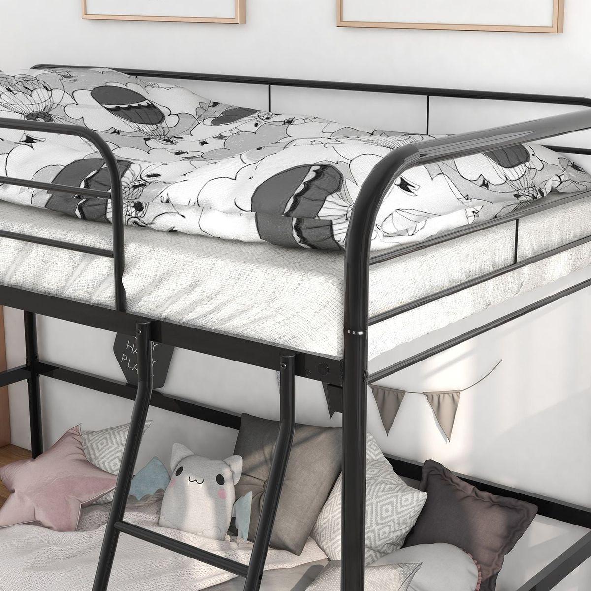 Metal Twin Loft Bed, Twin Size High Loft Bed Black