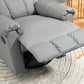 Rocker Recliner Chair with Overstuffed Back and Seat, Faux Leather Manual Reclining Chair with Footrest and 360 Swivel Rotation Base for Living Room, Gray