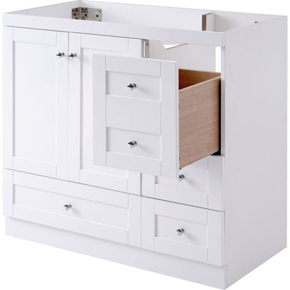 [Cabinet Only] 36" White Bathroom Vanity(Sink not included)