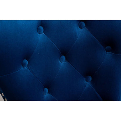 Montura Contemporary Tufted Velvet Chair with Nailhead Trim, Set of 2, Blue