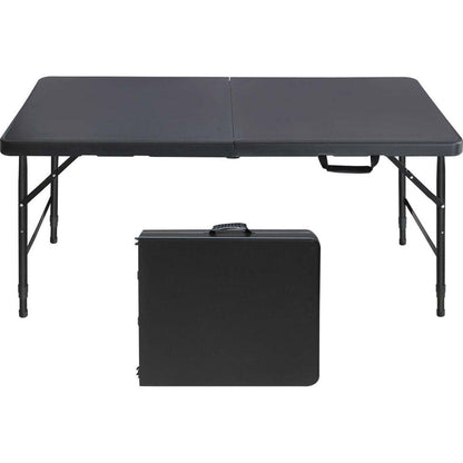 4ft Portable Folding Table Indoor&Outdoor Maximum Weight 135KG Foldable Table for Camping Black