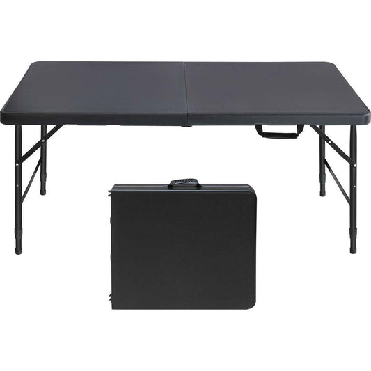 4ft Portable Folding Table Indoor&Outdoor Maximum Weight 135KG Foldable Table for Camping Black