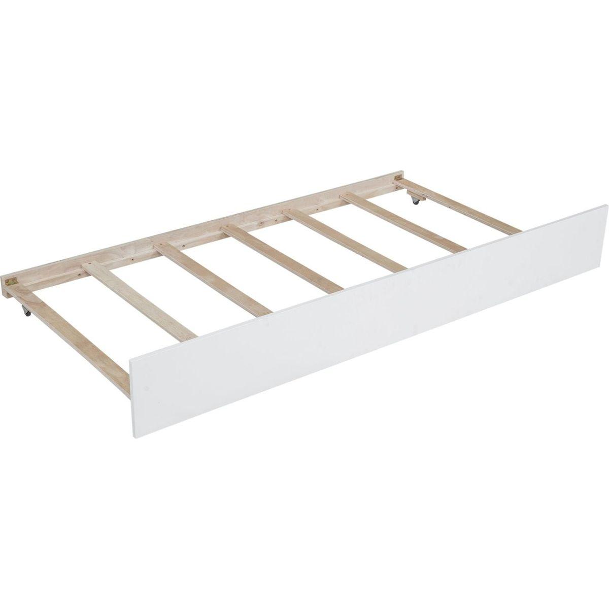Twin Size Wooden House Bed with Twin Size Trundle, White