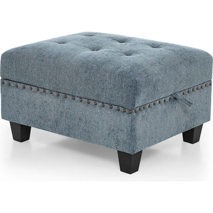 U shape Modular Sectional Sofa,DIY Combination,includes Two Single Chair, Two Corner and Two Ottoman,Navy Chenille