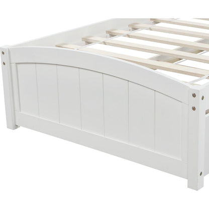 Twin size Platform Bed with Two Drawers, White