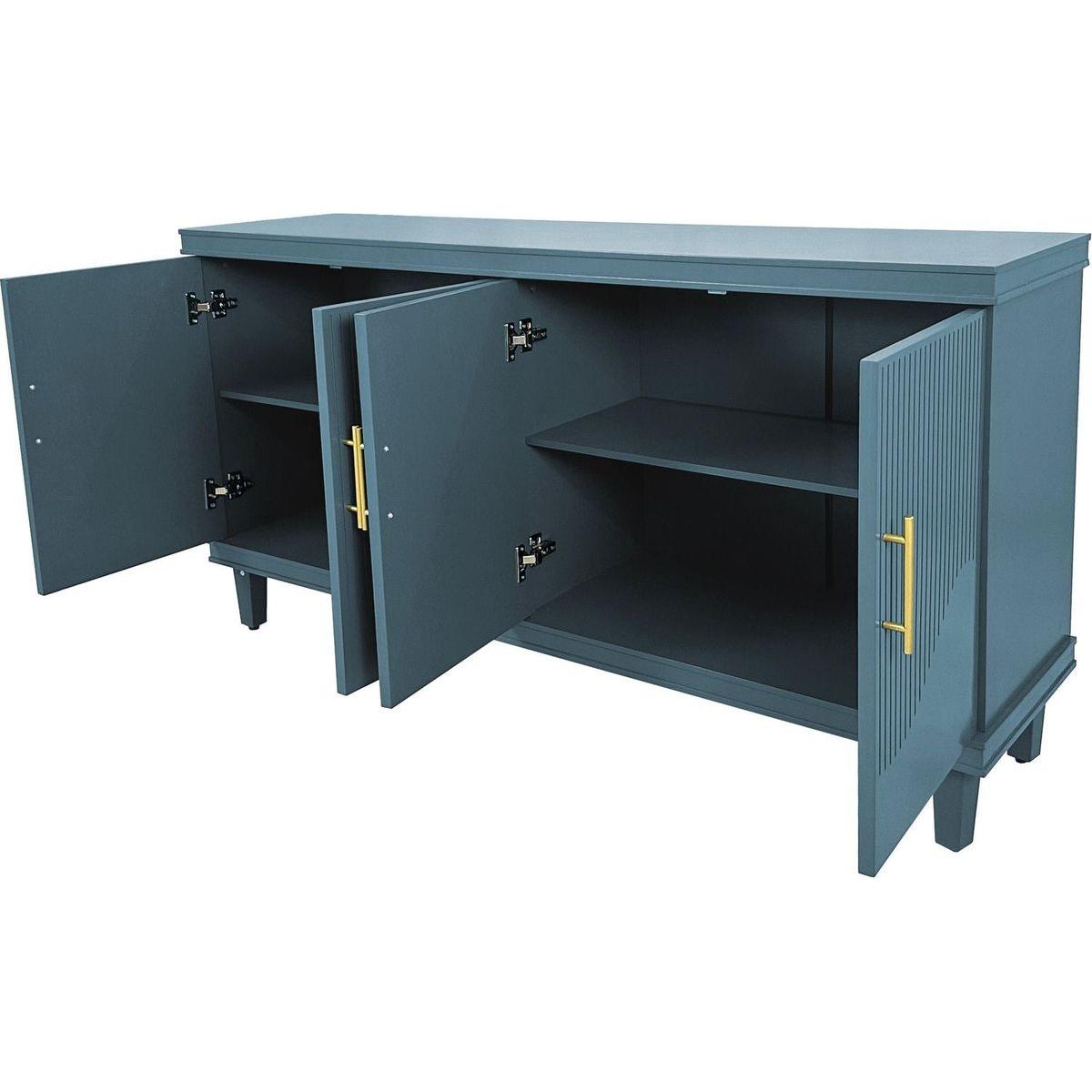 59.84"Large Size 4-Door Cabinet, Same as Living Room, Kitchen, Bedroom, Hallway (blue)