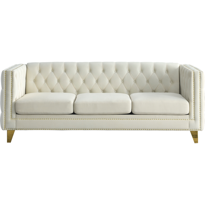 3-seater + 2-seater Combination sofa.BEIGE VELVET