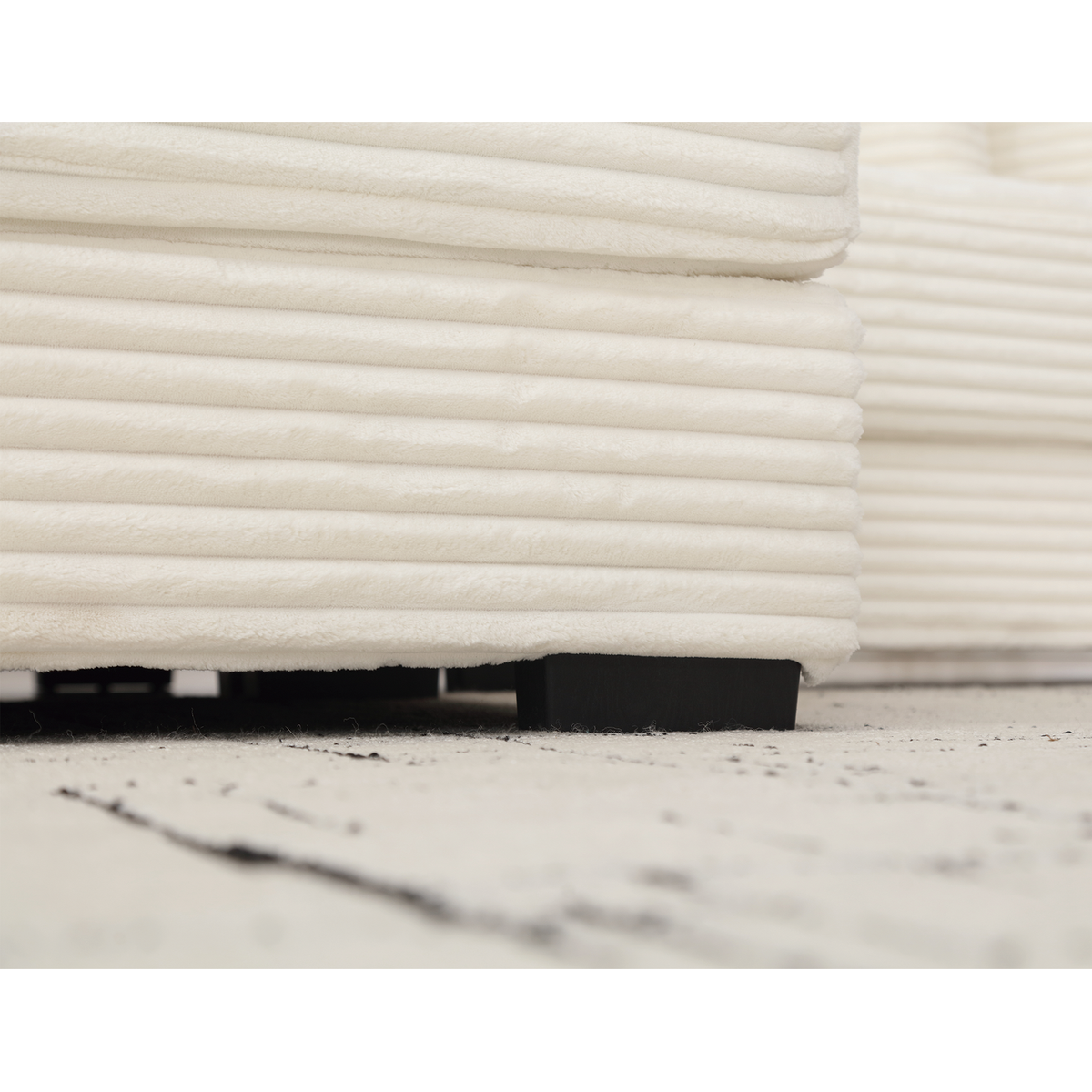 Oversized Two-Piece Couches, L Shaped Sofa, Corduroy, Right Chaise Daybed,with Armrests,Eight Throw Pillows,Corner Sofa,Easy To Assemble, Beige