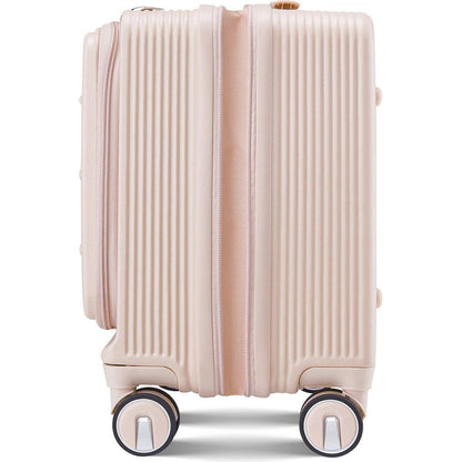 18" Carry On Luggage with Front Open Door &Laptop Interlayer, Hard Shell Suitcase Built-In TSA Luggage Lock, Hardside Lightweight PC Travel Suitcase for Women Men with Spinner Wheels Airline Approved