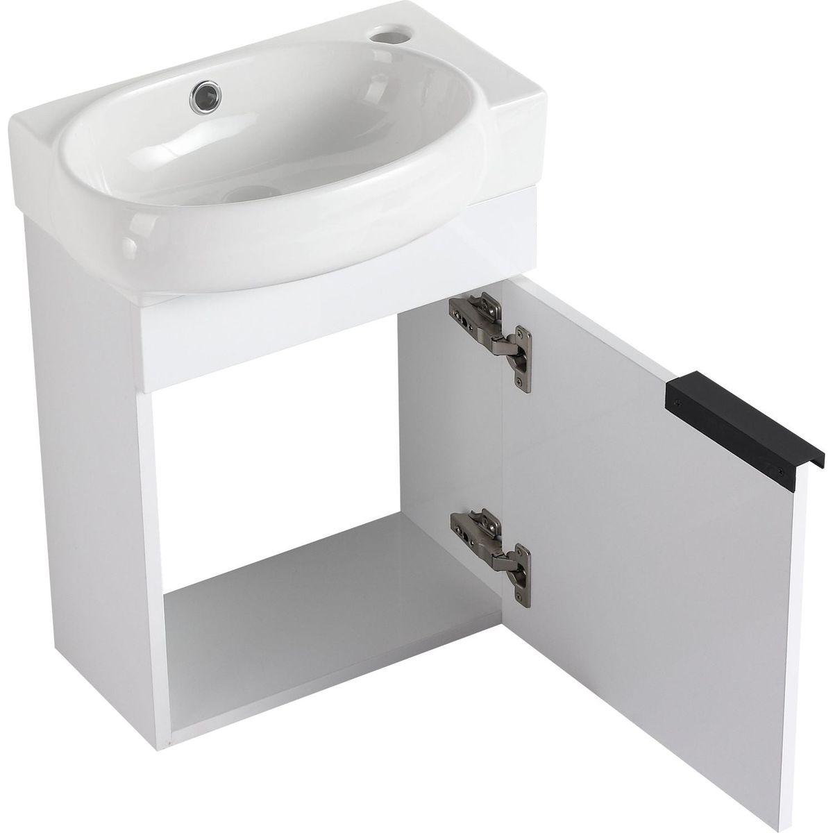 Soft Close Doors Bathroom Vanity With Sink,16 Inch For Small Bathroom