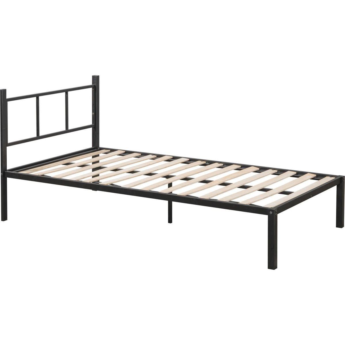 Triple Bunk Bed with Vent Board/ Sturdy Metal Frame/ Noise-Free Wood Slats/ Separatable into three beds/ No Box Spring Needed