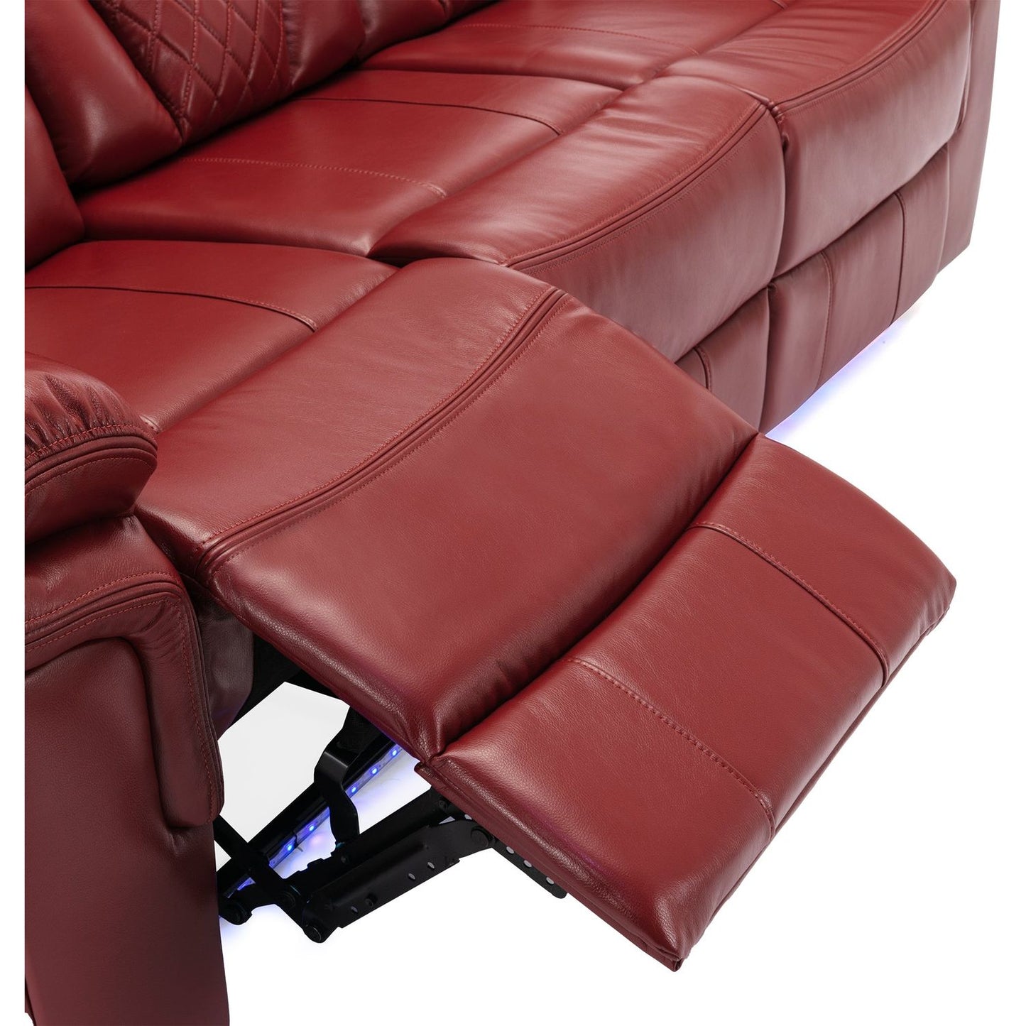 Home Theater Seating Manual Recliner Chair with LED Light Strip for Living Room,Bedroom, Wind Red