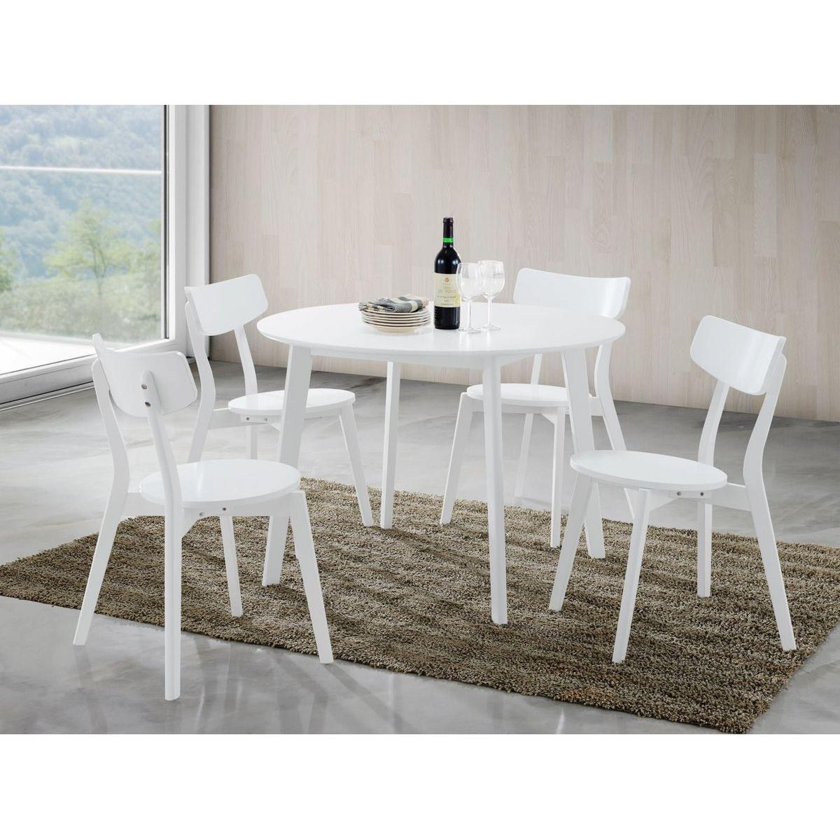 Roma Contemporary White Round Dining Table