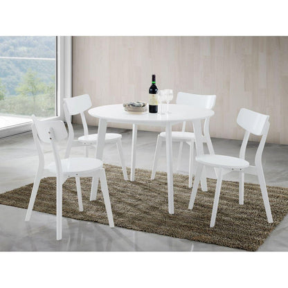 Roma Contemporary White Round Dining Table
