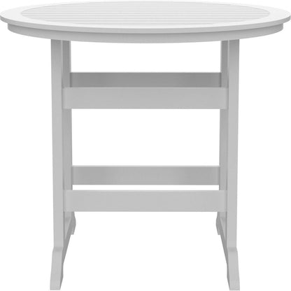 HDPE Bar Table, Dining Table, Patio Bar Set, Counter Height Table For Outdoor White + Gray