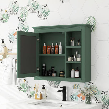 30" x 28" Medicine Cabinet, Wall Mounted Bathroom Storage Cabinet, Modern Bathroom Wall Cabinet with Mirror,Medicine Cabinet, Mirror Cabinet with 3 Open Shelves (Not Include Bathroom Vanity)