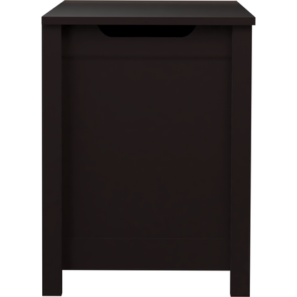 Kids Wooden Toy Box Storage with Safety Hinged Lid for Ages 3+ (Dark Brown)