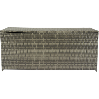 Outdoor Storage Box, 113 Gallon Wicker Patio Deck Boxes with Lid, Outdoor Cushion Storage for Kids Toys, Pillows, Towel Grey Wicker