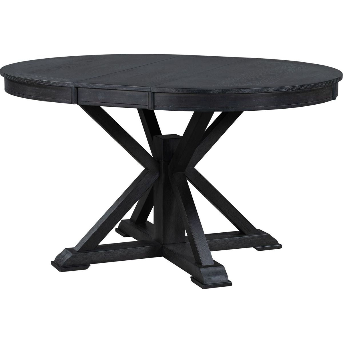 Retro Functional Extendable Dining Table with a 12" Leaf for Dining Room and Living Room (Espresso)