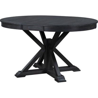 Retro Functional Extendable Dining Table with a 12" Leaf for Dining Room and Living Room (Espresso)