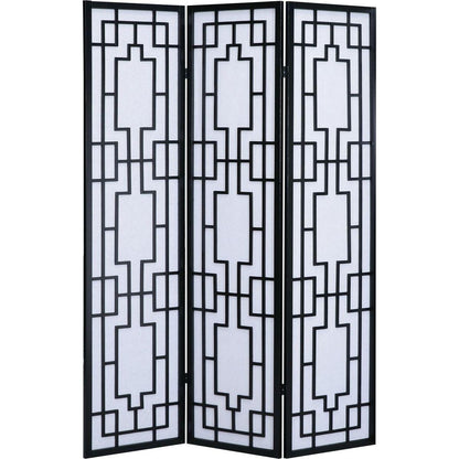 Sudoku 3 Panel Room Divider Screen, Black