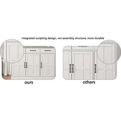 55.91" Large Farmhouse Buffet Cabinet Storage Sideboard with 2 Drawers and 4 Doors for Dining Living Room Kitchen Cupboard-White