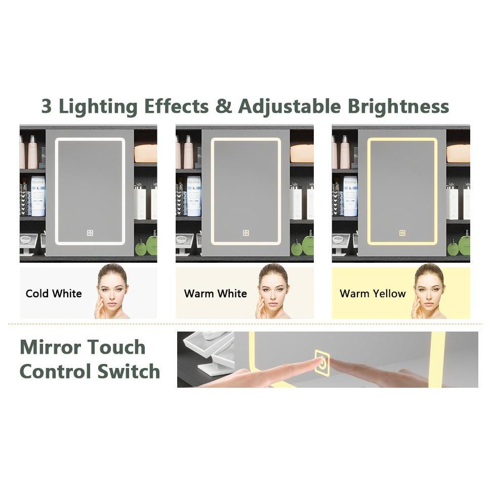 Makeup Vanity with Lights in 3 Colors & Openable Mirror, Vanity Desk with 4 Drawers & 1 Cabinets & Shelves, Vanity Table Rattan Vanity Dresser, for Bedroom