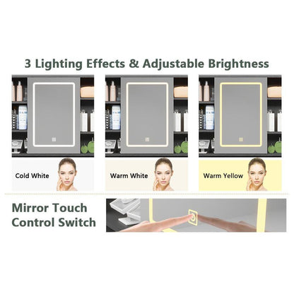 Makeup Vanity with Lights in 3 Colors & Openable Mirror, Vanity Desk with 4 Drawers & 1 Cabinets & Shelves, Vanity Table Rattan Vanity Dresser, for Bedroom