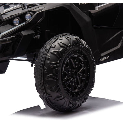 24V Two-Seater Kids Ride On UTV W/Parents Remote Control,Four-Wheel Suspension,Slow Start,Large wheel design,Anti-collision bar,Storage space,Music,USB,Bluetooth,Volume control,LED lights for Kids 3+.