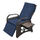 Outdoor Recliner Chair,Separate Adjustment Mechanism PE Wicker Adjustable Reclining Lounge Chair and Removable Soft Cushion,Modern Armchair and Ergonomic for Home, Sunbathing or Relaxation (Navy Blue)