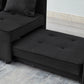 Chair Bed 4 in 1 Convertible Recliner Couch Sleeper Sofa Bed w/Sturdy Wood Frame for Living Room, Bedroom, Small Space Polyester Upholstery Black