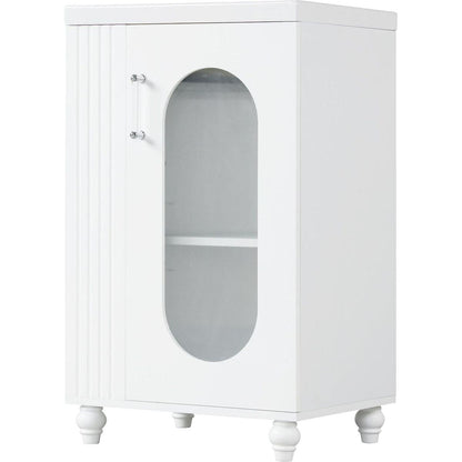 20" Bathroom Vanity with Sink, Bathroom Vanity Cabinet with Two-tier Shelf, Adjustable Shelf, Solid Wood and MDF, White