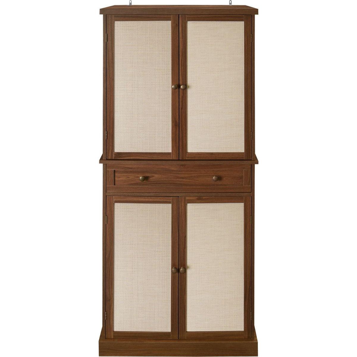4 Door Cabinet with 1 Drawer, with 4 Adjustable Inner Shelves, Storage Cabinet