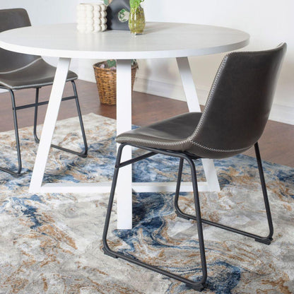 Varna 5-Piece Round Dining Set, Trestle Dining Table with 4 Stylish Chairs