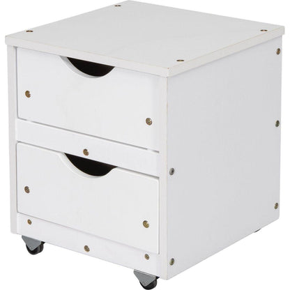 Versatile Full Bed with Trundle,Under bed Storage Box and Nightstand .White